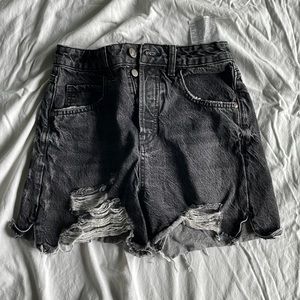 Zara high waisted black denim shorts